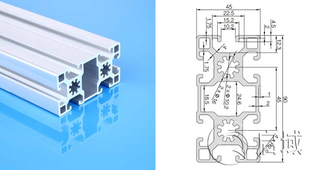 歐標(biāo)4590B標(biāo)準(zhǔn)型鋁型材