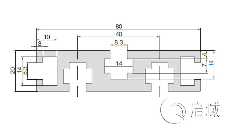 鋁型材 QY-8-2080G.2 鋁型材 QY-8-2080G.2